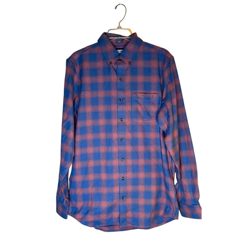 Lands End Plaid Flannel Shirt Button Up Excellent Tailored Fit Sz Medium T 38-40